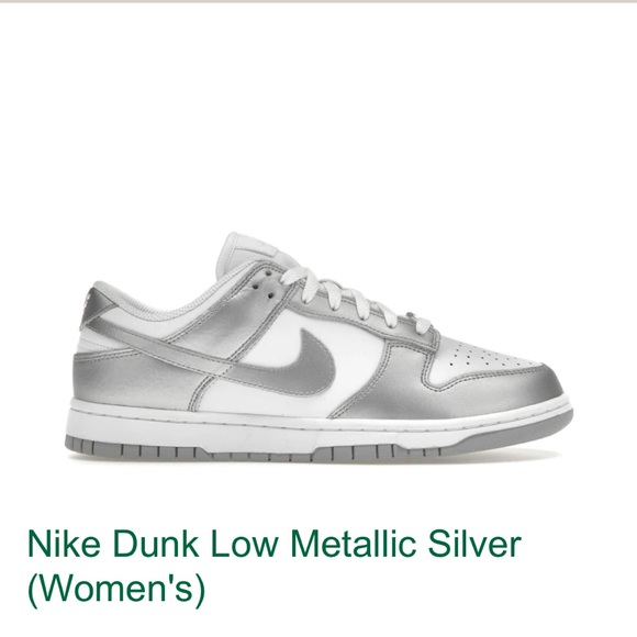 Nike Dunk Low Metallic Silver (Women’s) - Size 8, EUC - Picture 1 of 7